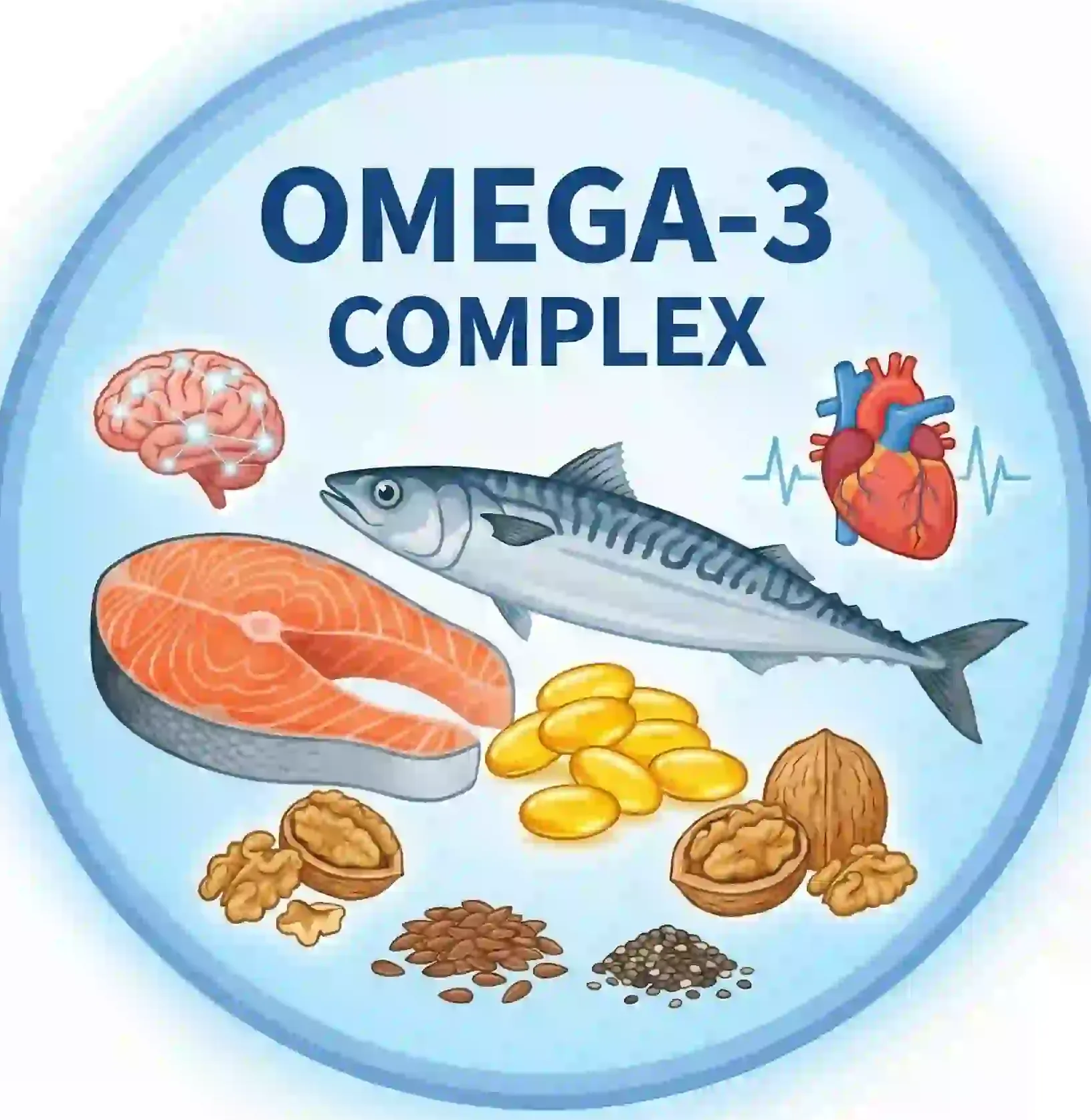 Omega-3 Complex Brain Savior ingredient illustration for DHA brain support